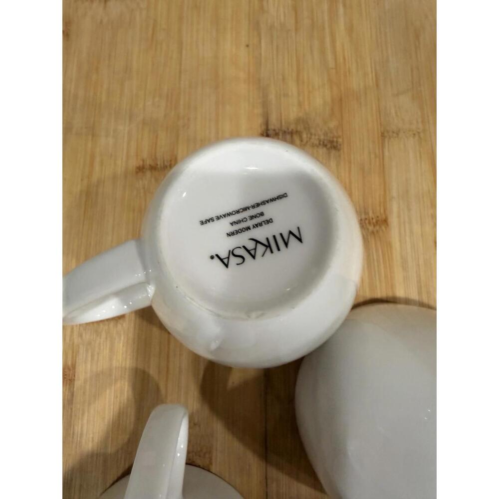 Mikasa Delray Modern White Bone China Coffee Mug Cup & Bowl Set Of 4 * - Picture 14 of 14